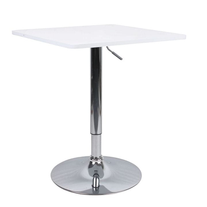 KONDELA Barový stôl s nastaviteľnou výškou Florian 2 New - biela